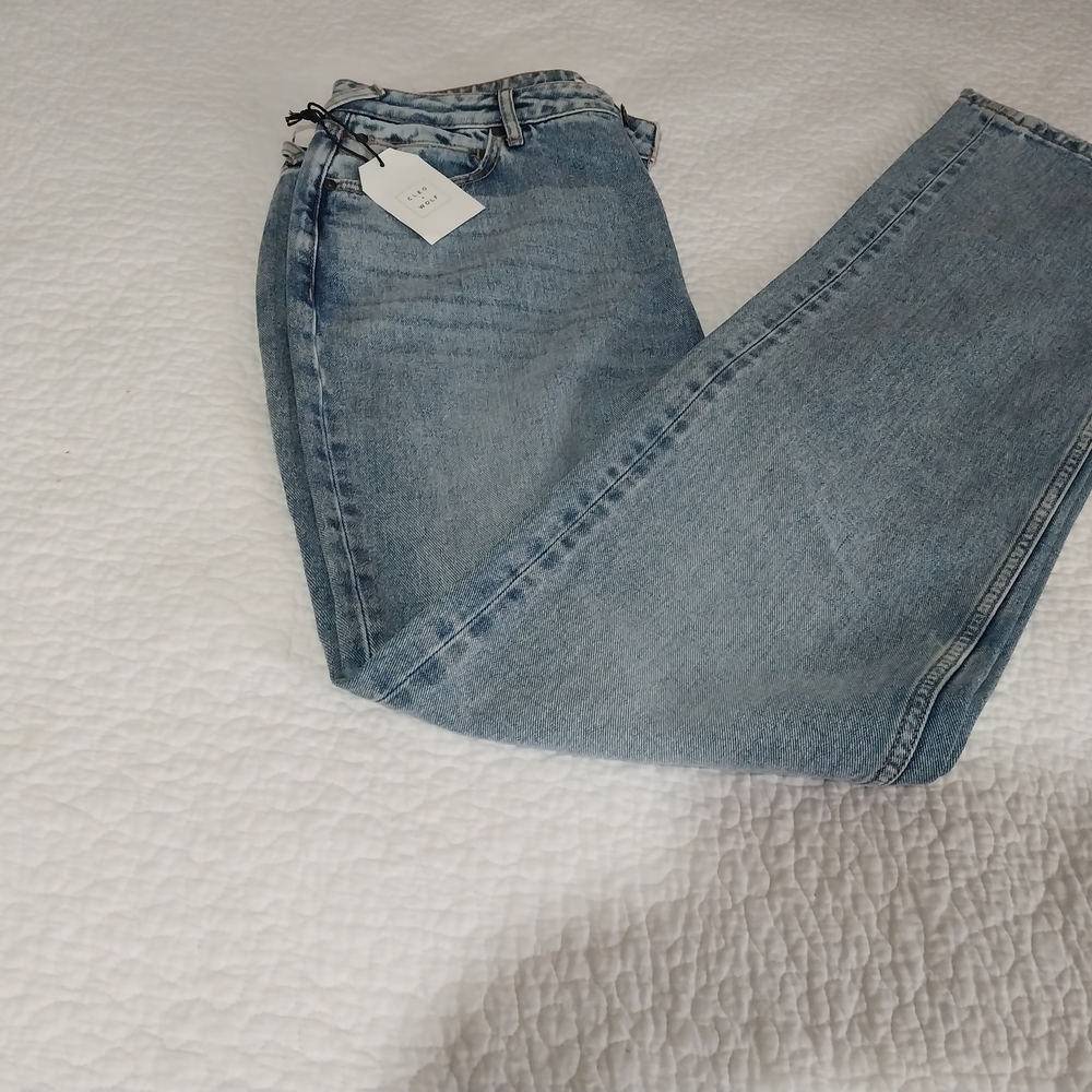 CLEO -WOLF Men's Cotton Relaxed Blue Denim Jeans Size 31-32 NWT - Picture 2 of 12